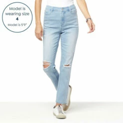 Best Sale 🥰 G By Giuliana Repreve® Denim Distressed Tapered-Leg Jean Light Acid Wash 🛒 -G by GIULIANA Sales Store unnamed file 1000