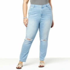 Best Sale 🥰 G By Giuliana Repreve® Denim Distressed Tapered-Leg Jean Light Acid Wash 🛒 -G by GIULIANA Sales Store unnamed file 1005