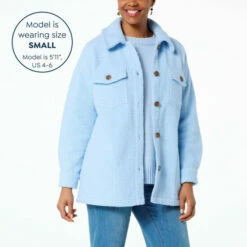 Flash Sale 👏 G By Giuliana Sherpa Fleece Comfort Shacket Chambray 🥰 -G by GIULIANA Sales Store unnamed file 101