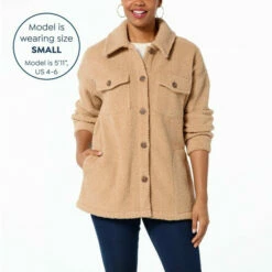 Flash Sale 👏 G By Giuliana Sherpa Fleece Comfort Shacket Chambray 🥰 -G by GIULIANA Sales Store unnamed file 102