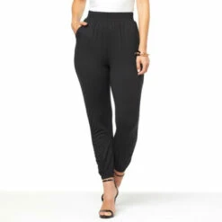 Buy ⌛ G By Giuliana LounGy CoolGirl Jersey Adjustable-Length Jogger Pant Dusty Olive 👍 -G by GIULIANA Sales Store unnamed file 1024