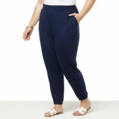 New 🎁 G By Giuliana Jet Set G Crinkled Knit Pull-On Jogger Navy 😉 -G by GIULIANA Sales Store unnamed file 1036