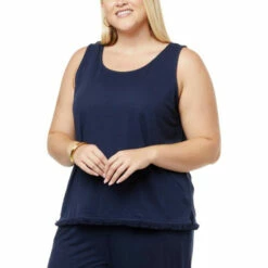 Brand new 🛒 G By Giuliana Jet Set G Linen-Blend Tank Hummus 🔥 -G by GIULIANA Sales Store unnamed file 1042