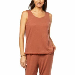 Brand new 🛒 G By Giuliana Jet Set G Linen-Blend Tank Hummus 🔥 -G by GIULIANA Sales Store unnamed file 1043