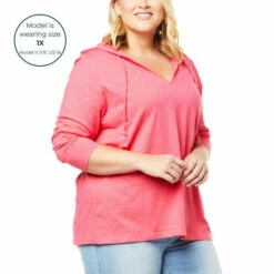 Outlet 🎉 G By Giuliana Linen-Blend Slub Knit Hooded Tee Bright White 🤩 -G by GIULIANA Sales Store unnamed file 1052