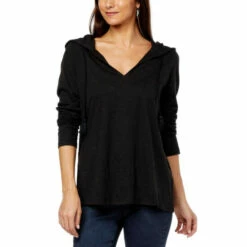 Outlet 🎉 G By Giuliana Linen-Blend Slub Knit Hooded Tee Bright White 🤩 -G by GIULIANA Sales Store unnamed file 1054