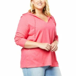 Outlet 🎉 G By Giuliana Linen-Blend Slub Knit Hooded Tee Bright White 🤩 -G by GIULIANA Sales Store unnamed file 1056