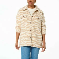 Flash Sale 👏 G By Giuliana Sherpa Fleece Comfort Shacket Chambray 🥰 -G by GIULIANA Sales Store unnamed file 106