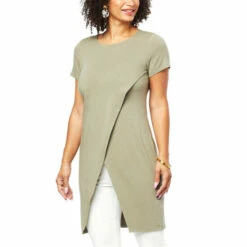 Wholesale 🛒 G By Giuliana Black Label Cross-Front Drama Top Rose Cloud ⭐