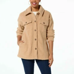 Flash Sale 👏 G By Giuliana Sherpa Fleece Comfort Shacket Chambray 🥰 -G by GIULIANA Sales Store unnamed file 108