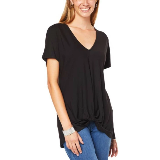 Best deal ⌛ G By Giuliana EcoLuxe Knit Knot-Front Tunic Black ⌛ 6 Best deal ⌛ G By Giuliana EcoLuxe Knit Knot-Front Tunic Black ⌛ - Image 4