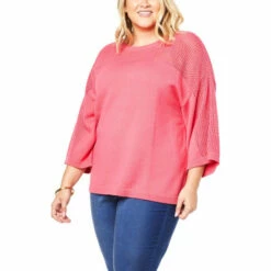 Top 10 😀 G By Giuliana Open Knit Crochet Sweater Pink Burst 🌟 -G by GIULIANA Sales Store unnamed file 1099