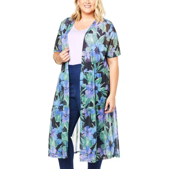 Promo โญ G By Giuliana Jet Set G Aria Mesh Topper/Cover-Up Navy Floral ๐ 5 Promo โญ G By Giuliana Jet Set G Aria Mesh Topper/Cover-Up Navy Floral ๐ - Image 3
