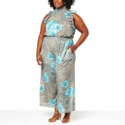 Best Pirce 🎁 G By Giuliana Mock Neck Knit Jumpsuit Black Floral ⭐ -G by GIULIANA Sales Store unnamed file 1130