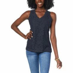 Cheap ⭐ G By Giuliana Lace Front Mixed Media Tank Rose Cloud 🥰 -G by GIULIANA Sales Store unnamed file 1135