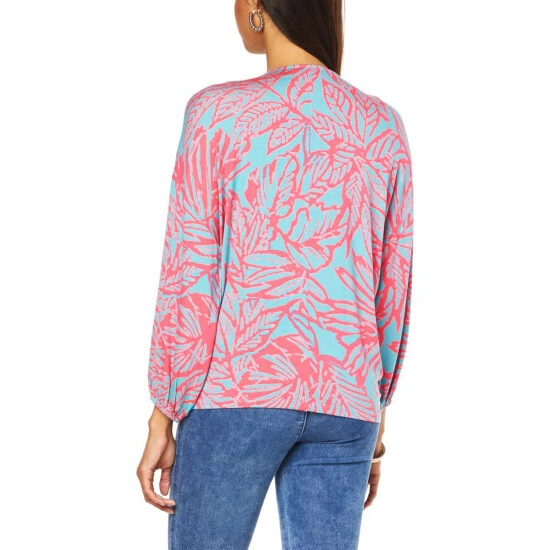 Best Pirce ❤️ G By Giuliana EcoLuxe Half-Tuck Wrap Top Black Tropical 😀 4 Best Pirce ❤️ G By Giuliana EcoLuxe Half-Tuck Wrap Top Black Tropical 😀 - Image 2