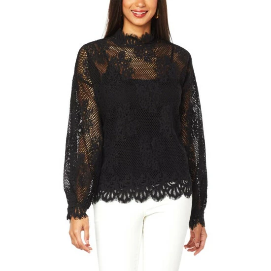 Budget ❤️ G By Giuliana Black Label Stretch Lace Blouson Top ❤️ 6 Budget ❤️ G By Giuliana Black Label Stretch Lace Blouson Top ❤️ - Image 4