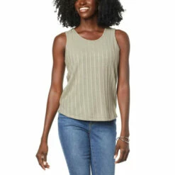 Outlet 🔔 G By Giuliana Pointelle Knit Tank Dusty Olive 💯 -G by GIULIANA Sales Store unnamed file 1199