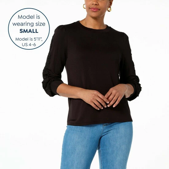 Brand new ๐ G By Giuliana Black Label SoSoft Lace Sweatshirt ๐ 5 Brand new ๐ G By Giuliana Black Label SoSoft Lace Sweatshirt ๐ - Image 3