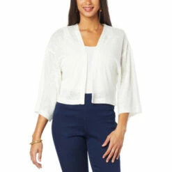 Best Sale 😍 G By Giuliana Hacci Slub Knit Cropped Cardigan Marina Navy ⭐ -G by GIULIANA Sales Store unnamed file 1227