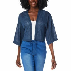 Best Sale 😍 G By Giuliana Hacci Slub Knit Cropped Cardigan Marina Navy ⭐ -G by GIULIANA Sales Store unnamed file 1228