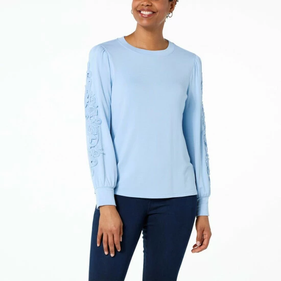 Brand new ๐ G By Giuliana Black Label SoSoft Lace Sweatshirt ๐ 7 Brand new ๐ G By Giuliana Black Label SoSoft Lace Sweatshirt ๐ - Image 5