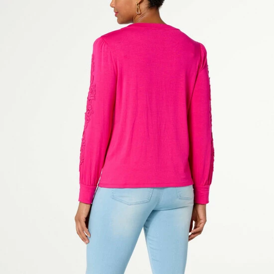 Brand new ๐ G By Giuliana Black Label SoSoft Lace Sweatshirt ๐ 9 Brand new ๐ G By Giuliana Black Label SoSoft Lace Sweatshirt ๐ - Image 7