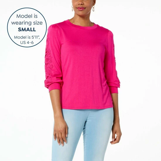 Brand new ๐ G By Giuliana Black Label SoSoft Lace Sweatshirt ๐ 10 Brand new ๐ G By Giuliana Black Label SoSoft Lace Sweatshirt ๐ - Image 8