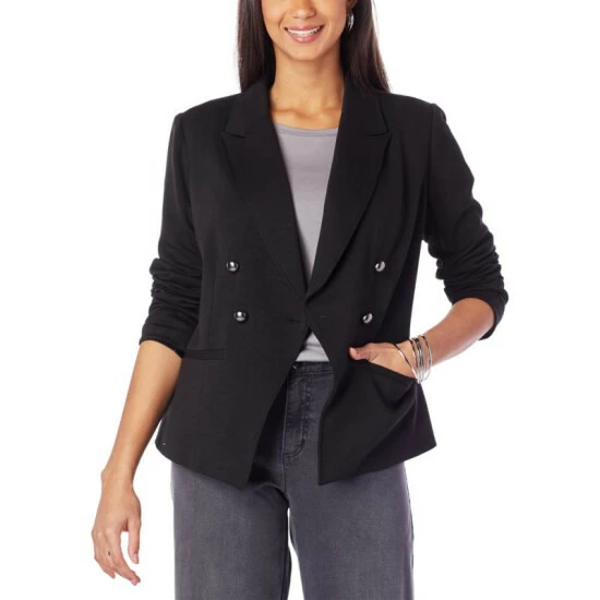 Budget 💯 G By Giuliana Sandwash Scuba Knit Blazer Dark Silver 🔔 9 Budget 💯 G By Giuliana Sandwash Scuba Knit Blazer Dark Silver 🔔 - Image 7
