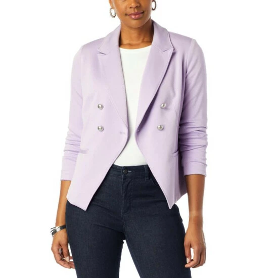 Budget 💯 G By Giuliana Sandwash Scuba Knit Blazer Dark Silver 🔔 11 Budget 💯 G By Giuliana Sandwash Scuba Knit Blazer Dark Silver 🔔 - Image 9