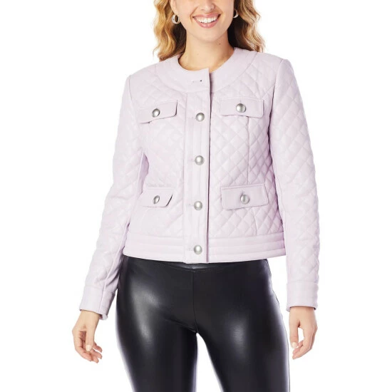 Discount ⭐ G By Giuliana Black Label Quilted Faux Leather Jacket Dusty Lavender ⌛ 4 Discount ⭐ G By Giuliana Black Label Quilted Faux Leather Jacket Dusty Lavender ⌛ - Image 2
