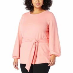 Best reviews of 👏 G By Giuliana Brushed Hacci Knit Tie-Front Tunic Pink Blossom ✨ -G by GIULIANA Sales Store unnamed file 1325