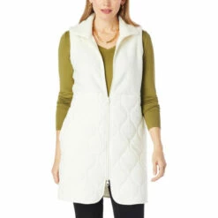Best Pirce 👍 G By Giuliana Cozy & Quilted Sherpa Vest Ivory 🥰
