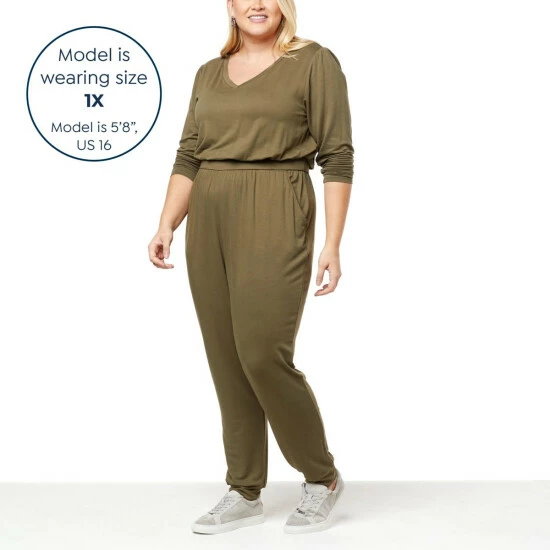 Cheapest ๐ G By Giuliana SoSoft Knit Long-Sleeve Jogger Jumpsuit Olive Night ๐ 5 Cheapest ๐ G By Giuliana SoSoft Knit Long-Sleeve Jogger Jumpsuit Olive Night ๐ - Image 3