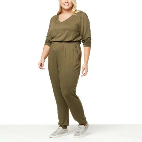 Cheapest ๐ G By Giuliana SoSoft Knit Long-Sleeve Jogger Jumpsuit Olive Night ๐ 11 Cheapest ๐ G By Giuliana SoSoft Knit Long-Sleeve Jogger Jumpsuit Olive Night ๐ - Image 9