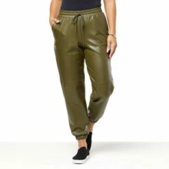 Buy 😍 G By Giuliana Black Label Faux Leather Pull-On Jogger ⌛