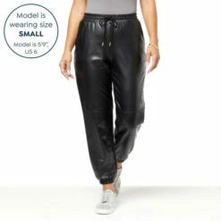 Buy 😍 G By Giuliana Black Label Faux Leather Pull-On Jogger ⌛ -G by GIULIANA Sales Store unnamed file 1398