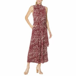 Budget ๐ G By Giuliana Mock Neck Knit Jumpsuit Dark Cherry Spots ๐