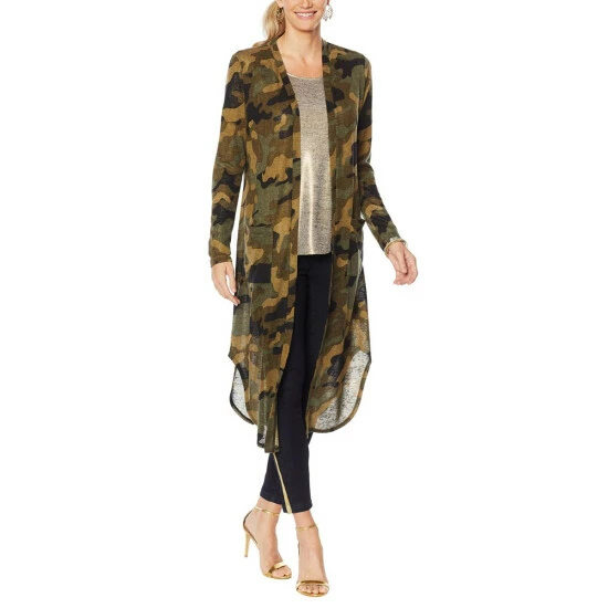 Budget 🔥 G By Giuliana Printed Slub Knit Duster Cardigan Green Floral 👍 4 Budget 🔥 G By Giuliana Printed Slub Knit Duster Cardigan Green Floral 👍 - Image 2
