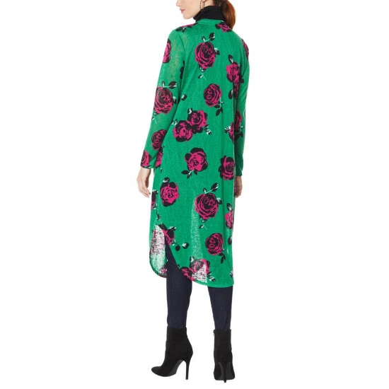 Budget 🔥 G By Giuliana Printed Slub Knit Duster Cardigan Green Floral 👍 7 Budget 🔥 G By Giuliana Printed Slub Knit Duster Cardigan Green Floral 👍 - Image 5