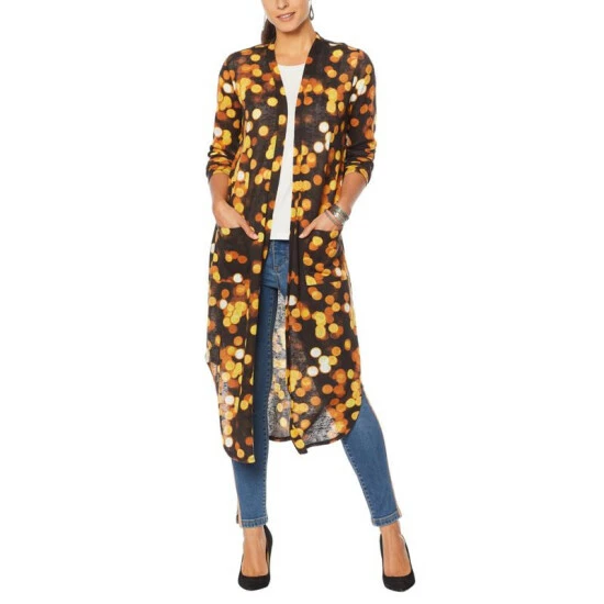 Budget 🔥 G By Giuliana Printed Slub Knit Duster Cardigan Green Floral 👍 10 Budget 🔥 G By Giuliana Printed Slub Knit Duster Cardigan Green Floral 👍 - Image 8