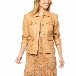 Promo 🧨 G By Giuliana Black Label Quilted Faux Leather Jacket 👏