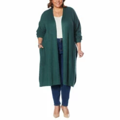 Discount 🥰 G By Giuliana Waffle Knit Duster Cardigan Mallard Green 😀 -G by GIULIANA Sales Store unnamed file 1476