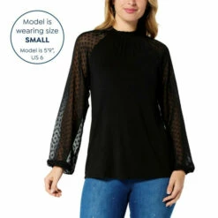 Coupon 😍 G By Giuliana Black Label Mock-Neck Mixed Media Top 🥰 -G by GIULIANA Sales Store unnamed file 150
