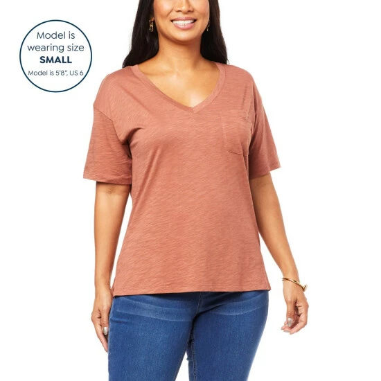 Promo 🛒 G By Giuliana Slub Knit Slouchy V-Neck Pocket Tee Ivory 🛒 8 Promo 🛒 G By Giuliana Slub Knit Slouchy V-Neck Pocket Tee Ivory 🛒 - Image 6