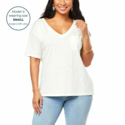 Promo 🛒 G By Giuliana Slub Knit Slouchy V-Neck Pocket Tee Ivory 🛒 19 Promo 🛒 G By Giuliana Slub Knit Slouchy V-Neck Pocket Tee Ivory 🛒 -G by GIULIANA Sales Store unnamed file 1545