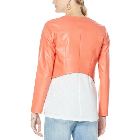 Budget 👏 G By Giuliana Lightweight Faux Leather Moto Jacket Misty Rose 🔥 4 Budget 👏 G By Giuliana Lightweight Faux Leather Moto Jacket Misty Rose 🔥 - Image 2