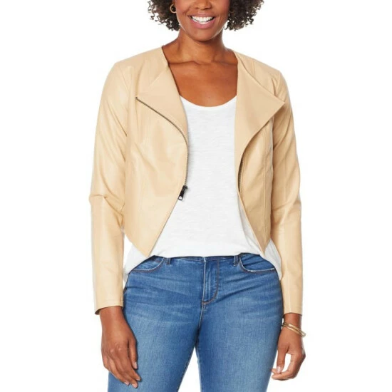 Budget 👏 G By Giuliana Lightweight Faux Leather Moto Jacket Misty Rose 🔥 9 Budget 👏 G By Giuliana Lightweight Faux Leather Moto Jacket Misty Rose 🔥 - Image 7