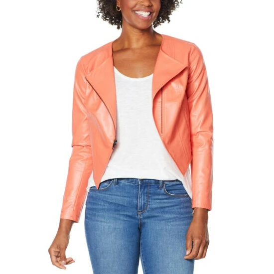 Budget 👏 G By Giuliana Lightweight Faux Leather Moto Jacket Misty Rose 🔥 12 Budget 👏 G By Giuliana Lightweight Faux Leather Moto Jacket Misty Rose 🔥 - Image 10