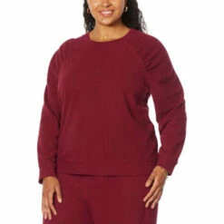 Outlet 🎁 G By Giuliana LounGy Plush Ribbed Pullover Top Dark Pine 🛒 -G by GIULIANA Sales Store unnamed file 1585